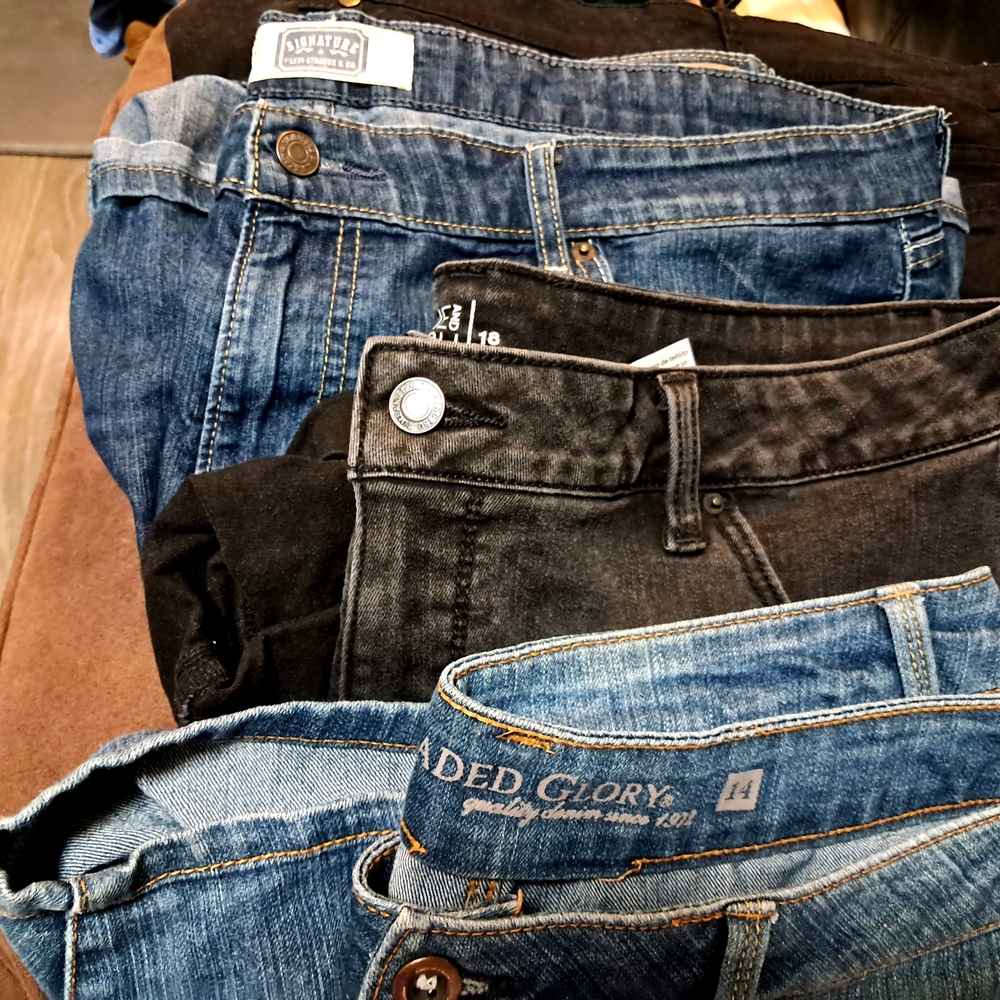 Nice Set. 4 Pairs LotOf Like new Womens Jean Shorts. 3 Size 18 1 Size 14. Brands